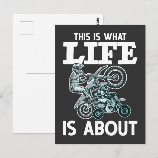 Motocross familie vader Son Dirt Bike Briefkaart (Voorkant / Achterkant)