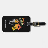 Motocross-fiets en motorfietsen als vinta bagagelabel (Voorkant horizontaal)