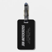 Motocross-fiets en motorfietsen als vinta bagagelabel (Achterkant verticaal)