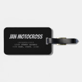 Motocross-fiets en motorfietsen als vinta bagagelabel (Achterkant horizontaal)