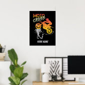 Motocross-fiets en motorfietsen als vinta poster (Thuiskantoor)