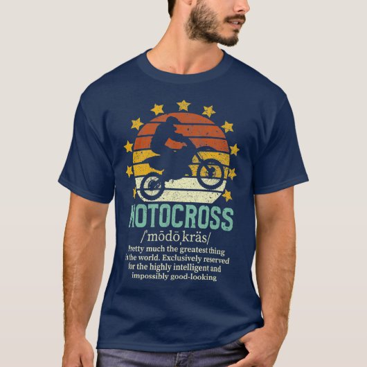 Motocross Funny Fake Definition Vintage Dirtbike T-shirt (Voorkant)