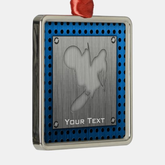 Motocross geborsteld metaal metalen ornament (Rechts)