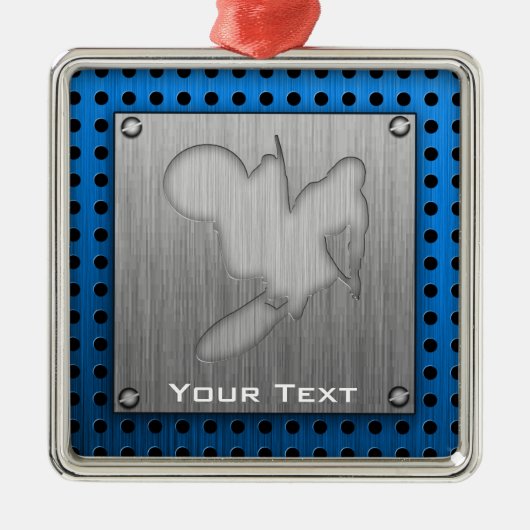 Motocross geborsteld metaal metalen ornament (Voorkant)