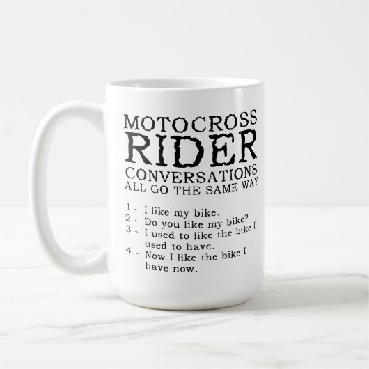 Motocross-gesprekken Funny Dirt Bike Mok (Links)