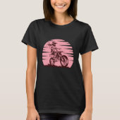 Motocross Girl Retro  Roze T-shirt (Voorkant)