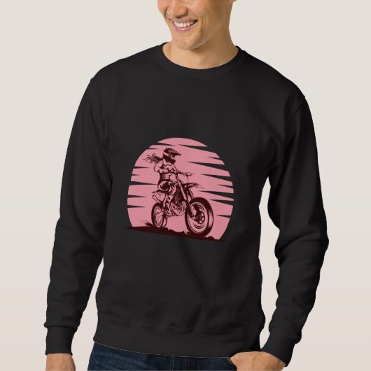 Motocross Girl Retro Roze Trui (Voorkant)