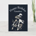 Motocross Grandson Birthday Sport Motorcycle Race Kaart<br><div class="desc">Motocross-competitieve sportmotor Racing Birthday Grandson</div>