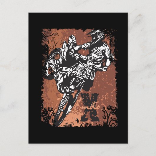 Motocross Grunge Briefkaart (Voorkant)
