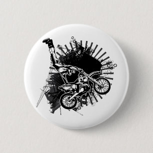 Motocross Grunge Jump Ronde Button 5,7 Cm