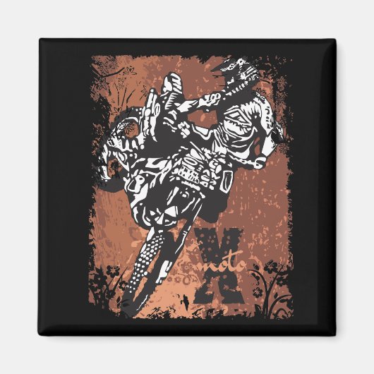 Motocross Grunge Magneet (Voorkant)