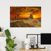 Motocross in Dusk Poster (Thuiskantoor)