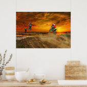 Motocross in Dusk Poster (Keuken)