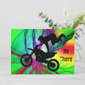 Motocross in een Psychedelic Spider Web Kaart (Staand voorkant)