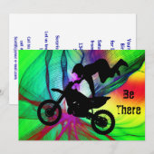 Motocross in een Psychedelic Spider Web Kaart (Voorkant / Achterkant)