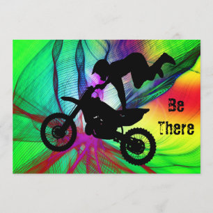 Motocross in een Psychedelic Spider Web Kaart