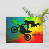 Motocross in een zonnevlam kaart (Staand voorkant)