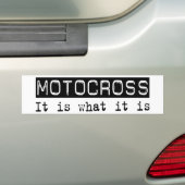 Motocross is het bumpersticker (Op auto)