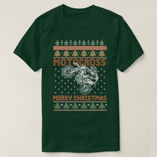 Motocross-kerstfeestmaal T-shirt (Design voorkant)