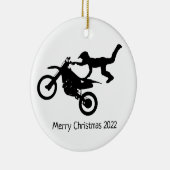 Motocross Kerstversiering Keramisch Ornament (Rechts)