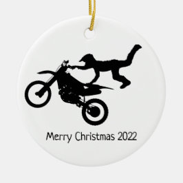 Motocross Kerstversiering Keramisch Ornament
