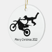 Motocross Kerstversiering Keramisch Ornament (Links)