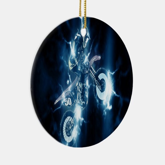 Motocross-kerstversiering Keramisch Ornament (Rechts)