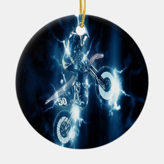 Motocross-kerstversiering Keramisch Ornament (Voorkant)