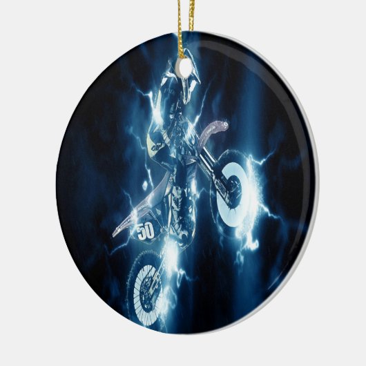 Motocross-kerstversiering Keramisch Ornament (Links)