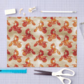 Motocross Love Motorcycle Pattern Biker Oranje Tissuepapier (Craft)