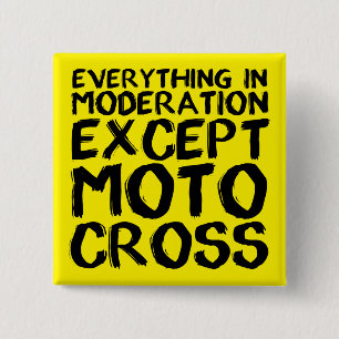 Motocross Matiging Grappige Dirt Bike Knop Badge Vierkante Button 5,1 Cm