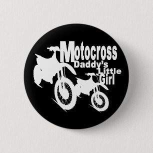 Motocross-meisje van papa ronde button 5,7 cm