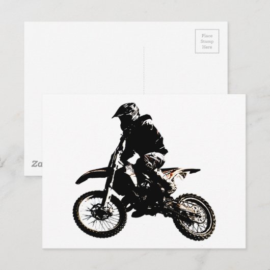 Motocross motorfiets briefkaart (Voorkant / Achterkant)