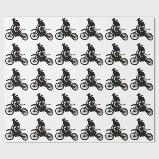 Motocross motorfiets cadeaupapier (Vlak)