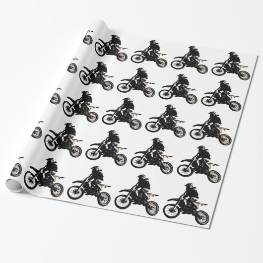 Motocross motorfiets cadeaupapier (Uitgerold)