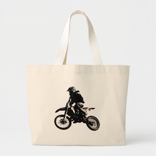 Motocross motorfiets grote tote bag (Voorkant)