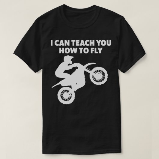 Motocross motorfiets kan je leren t-shirt (Design voorkant)