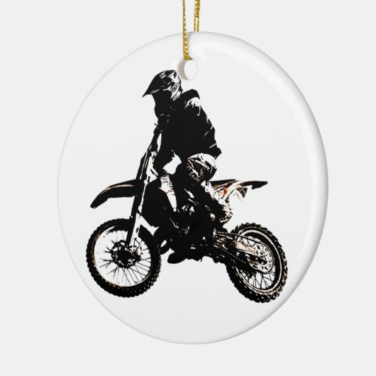 Motocross motorfiets keramisch ornament (Links)