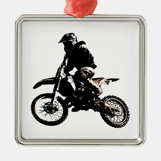 Motocross motorfiets metalen ornament (Voorkant)