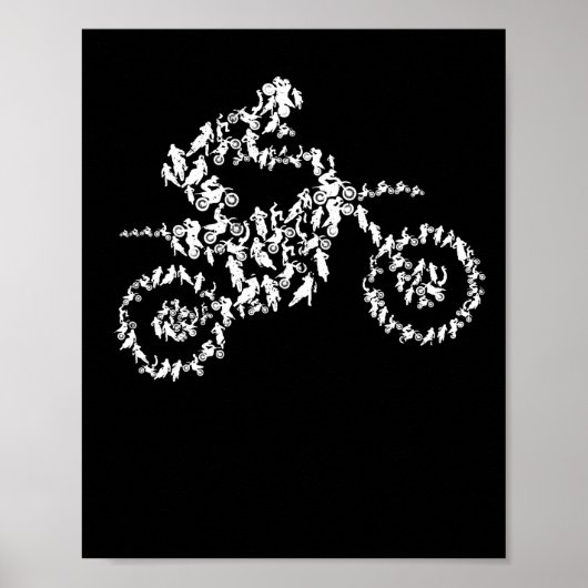 Motocross motorfiets motorfiets met drijfmot poster (Voorkant)