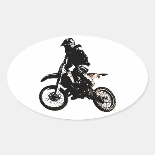 Motocross motorfiets ovale sticker (Voorkant)