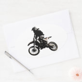 Motocross motorfiets ovale sticker (Envelop)