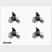 Motocross motorfiets ovale sticker (Vel)