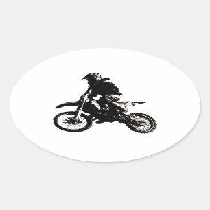 Motocross motorfiets ovale sticker