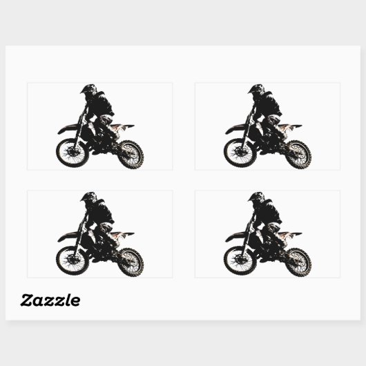 Motocross motorfiets rechthoekige sticker (Vel)