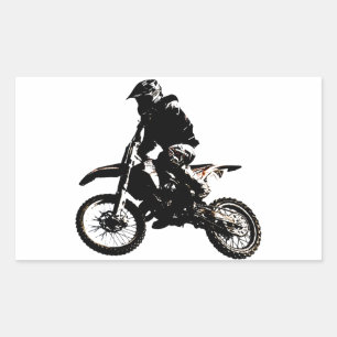 Motocross motorfiets rechthoekige sticker