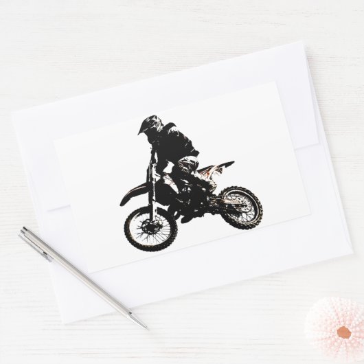Motocross motorfiets rechthoekige sticker (Envelop)