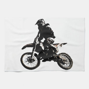 Motocross motorfiets theedoek