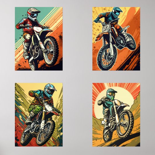 Motocross Muurkunst Sets (Voorkant)