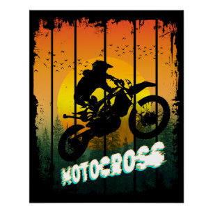 Motocross natuur rijden motor sport rijder perfect poster